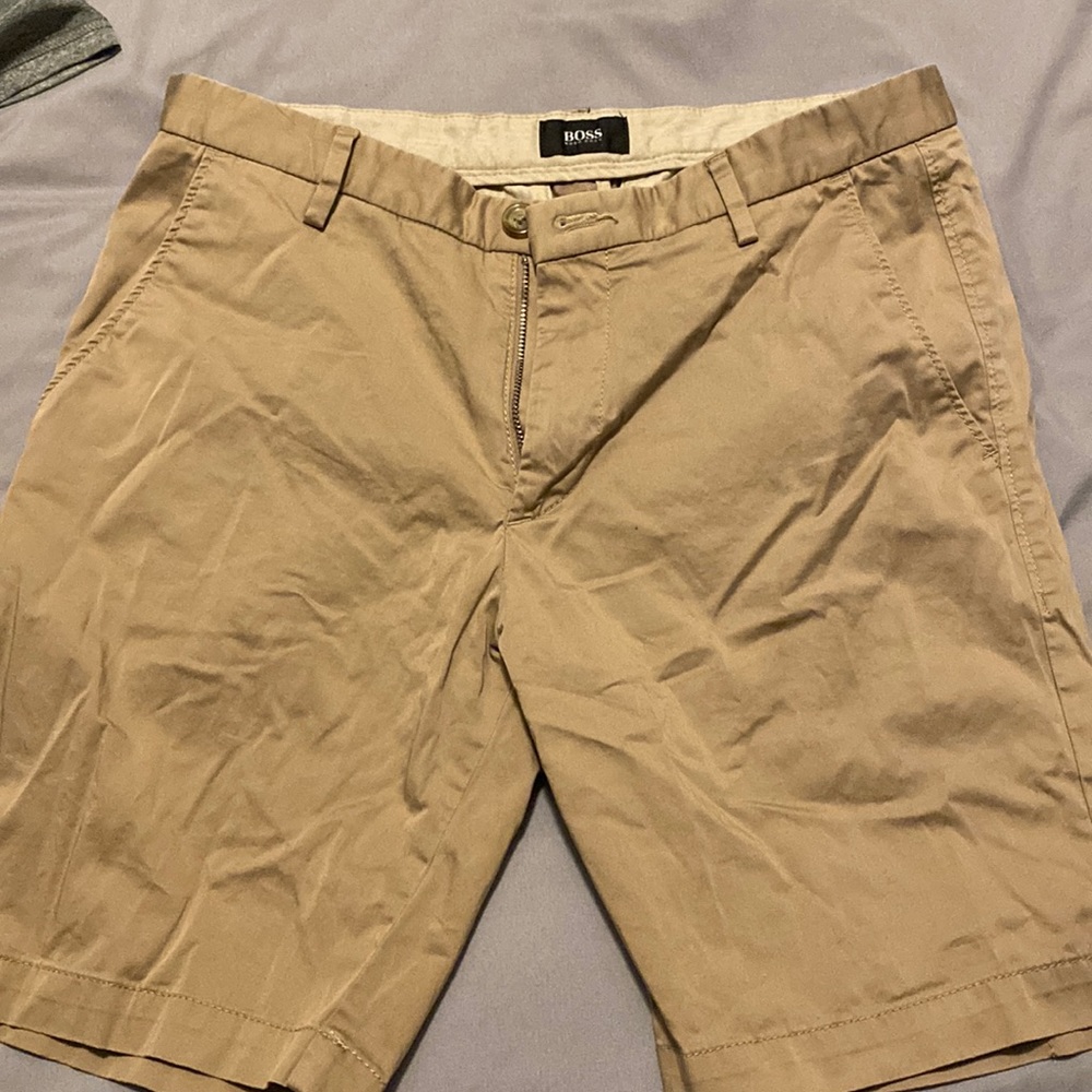 Mens Hugo boss khaki shorts
